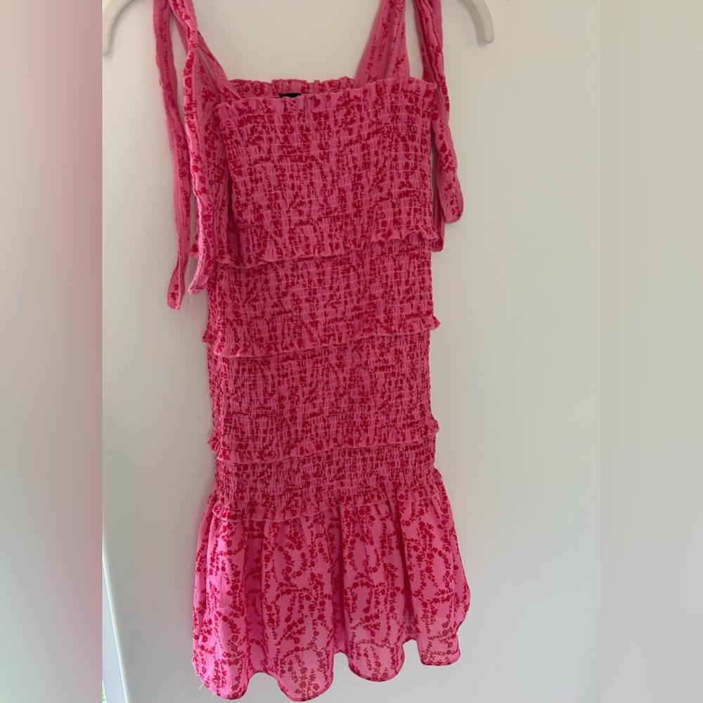 Girls Pink Smocked Tiered Dress
